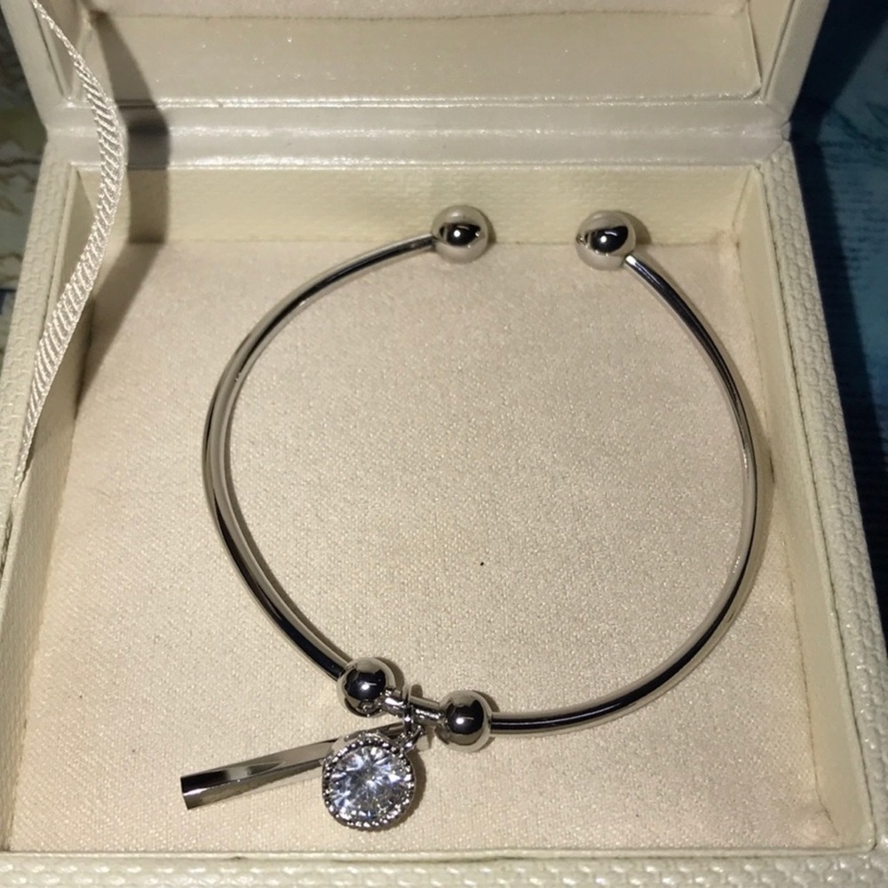 Ashlynn Avenue Leonora 18k white gold plated open charm bracelet New